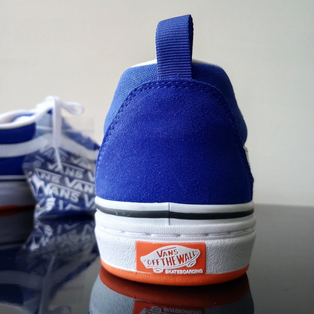 Vans Men's Kyle Walker Suede / Canvas Sneaker in Awesome Athletic Blue / Orange - Picture 10 of 14